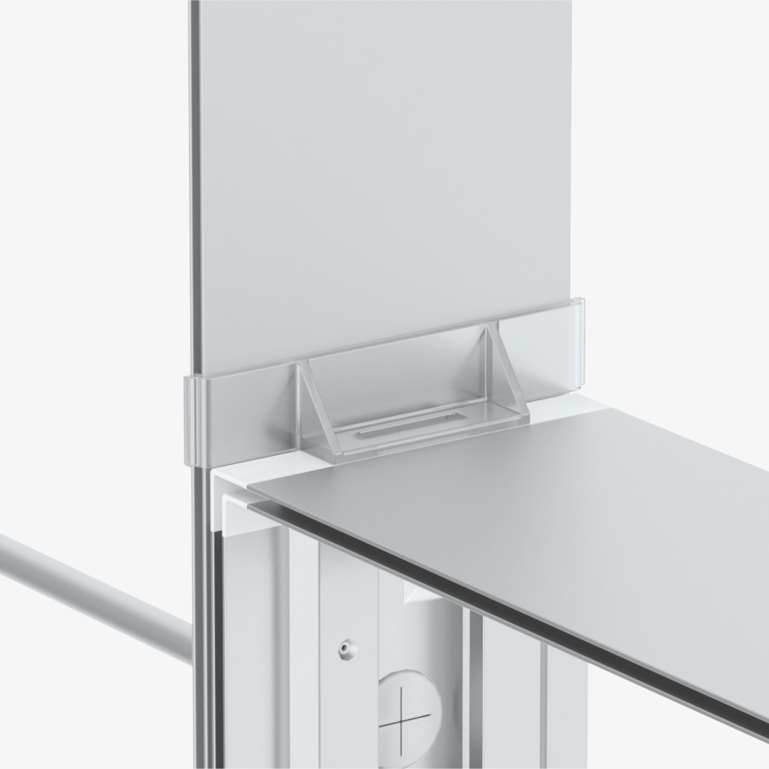 High Low Connector accessory for Mobile Light Box frame systems