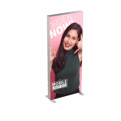 Mobile Light Box 85 x 225 frame product image with included banners.