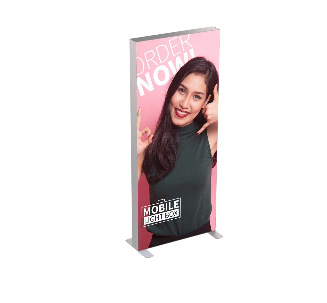 Mobile Light Box 85 x 225 frame product image with included banners.