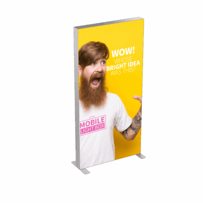 Mobile Light Box 100 x 250 frame product image with included banners.