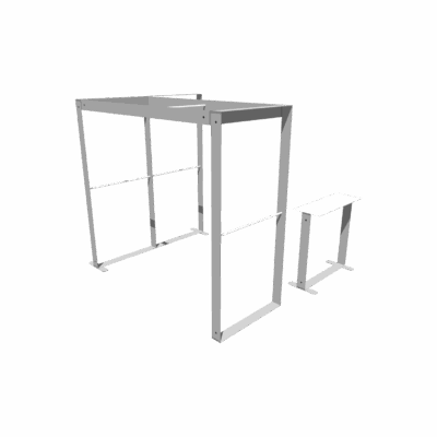 Mobile Light Box Kit K Arch frame-only structure shown from the right side.