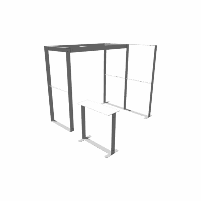 Mobile Light Box Kit K Arch frame-only structure shown from the left side.