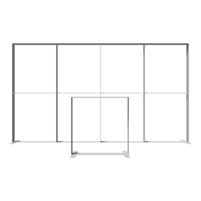 Mobile Light Box Kit K1 straight 13 ft backwall frame-only structure shown from the front.