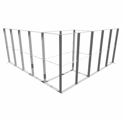 Mobile Light Box Kit I frame-only booth structure shown from the back.