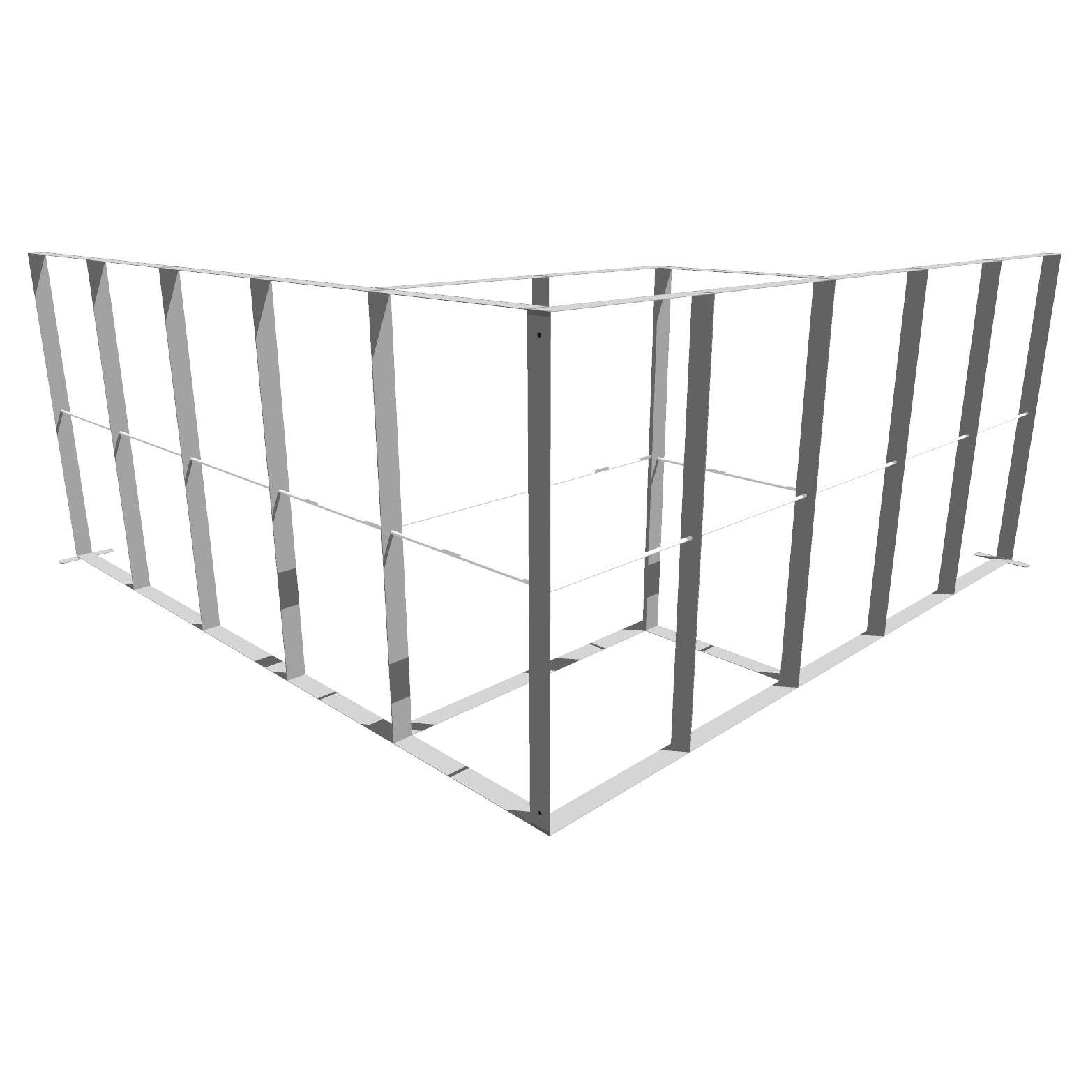 Mobile Light Box Kit I frame-only booth structure shown from the back.