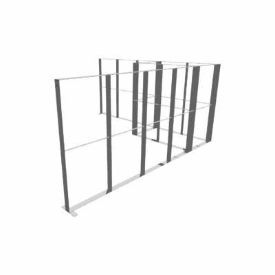 Mobile Light Box Kit I frame-only booth structure shown from the back-left side.