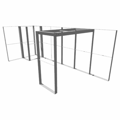 Mobile Light Box Kit F frame-only booth structure shown from the right side.
