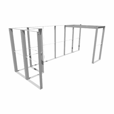 Mobile Light Box Kit F frame-only booth structure shown from the left side.
