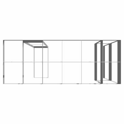 Mobile Light Box Kit F frame-only booth structure shown from the back.