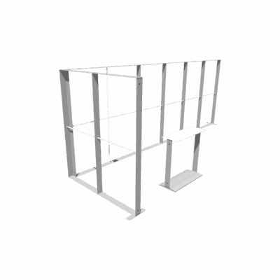 Mobile Light Box Kit H frame-only booth structure shown from the left side.