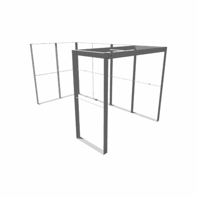 Mobile Light Box Kit G frame-only booth structure shown from the right side.