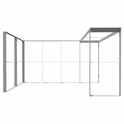 Mobile Light Box Kit G frame-only booth structure shown from the front.