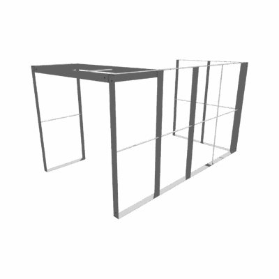 Mobile Light Box Kit G frame-only booth structure shown from the back-side angle.