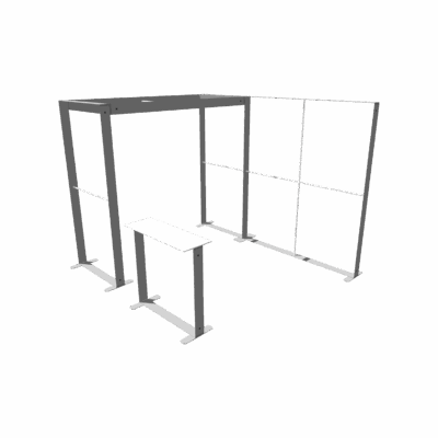 Mobile Light Box Kit C frame-only booth structure shown from the right side.