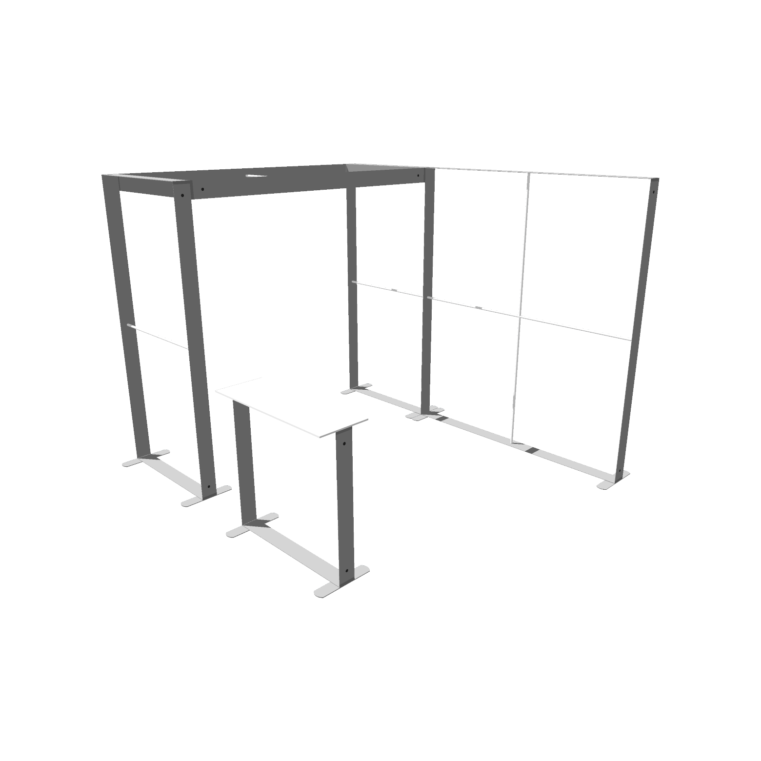 Mobile Light Box Kit C frame-only booth structure shown from the right side.