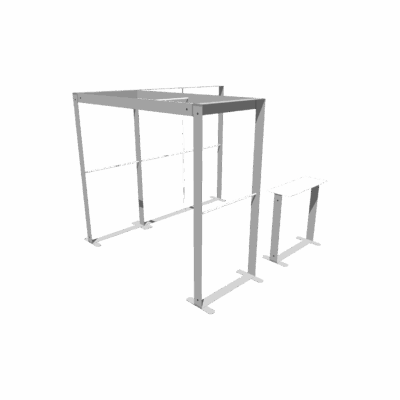 Mobile Light Box Kit C frame-only booth structure shown from the left side.