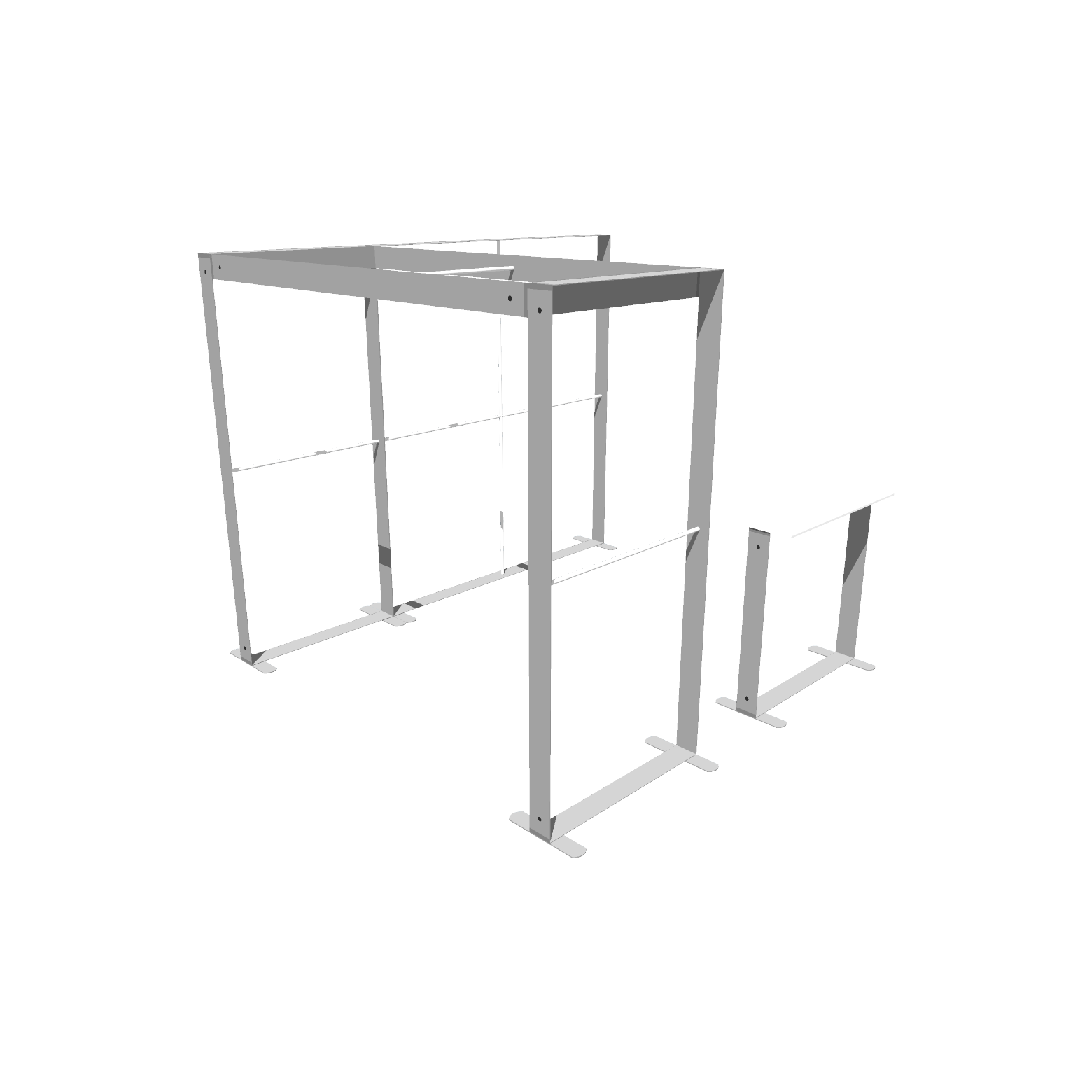 Mobile Light Box Kit C frame-only booth structure shown from the left side.