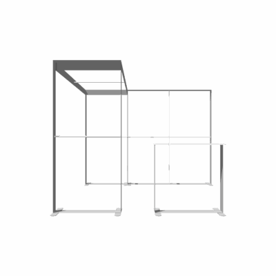 Mobile Light Box Kit C frame-only booth structure shown from the front.