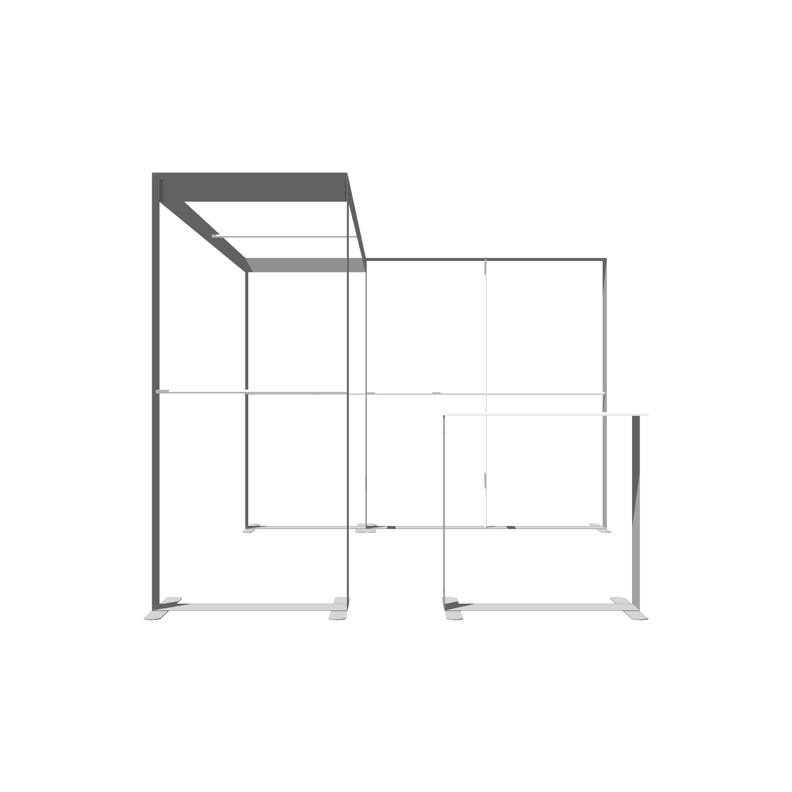 Mobile Light Box Kit C frame-only booth structure shown from the front.