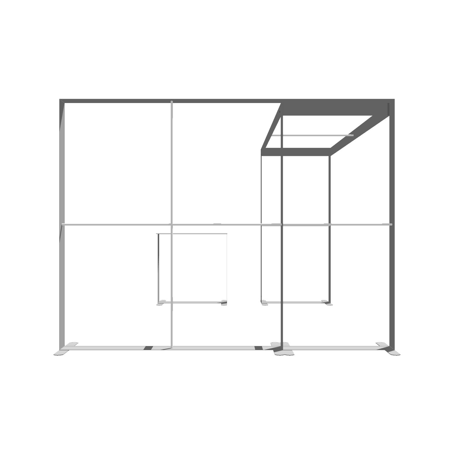 Mobile Light Box Kit C frame-only booth structure shown from the back.