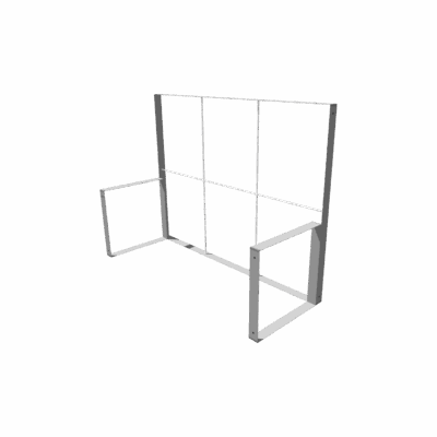 Mobile Light Box Kit E frame-only booth structure shown from the right side.