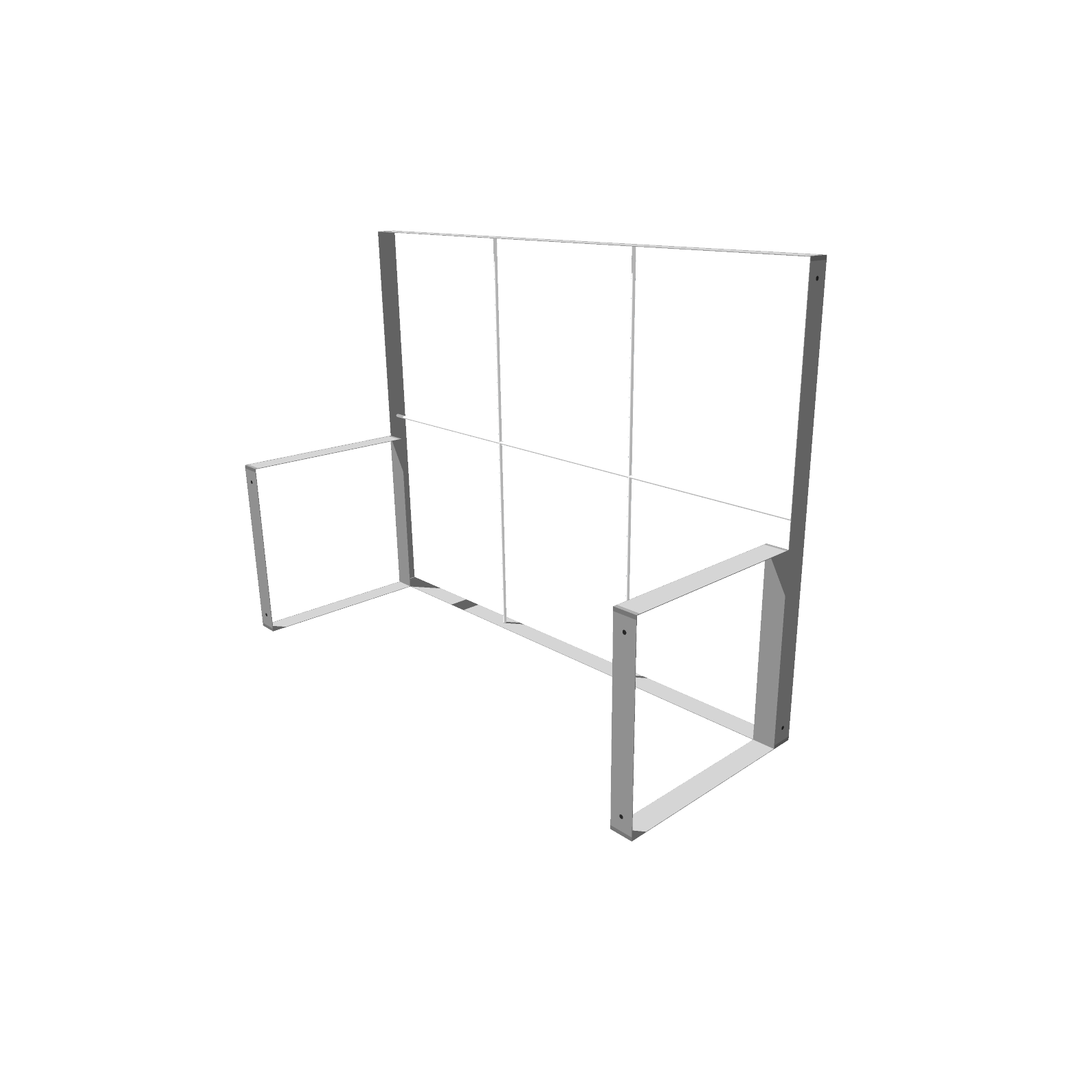 Mobile Light Box Kit E frame-only booth structure shown from the right side.
