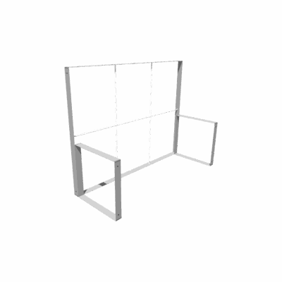 Mobile Light Box Kit E frame-only booth structure shown from the left side.