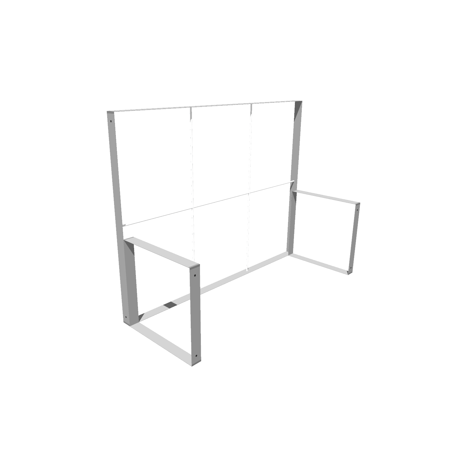 Mobile Light Box Kit E frame-only booth structure shown from the left side.