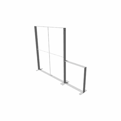 Mobile Light Box Kit D frame-only booth structure shown from the side.