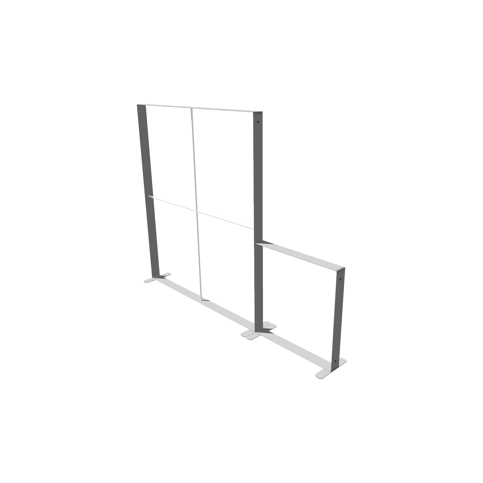 Mobile Light Box Kit D frame-only booth structure shown from the side.