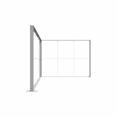 Mobile Light Box Kit B frame-only booth structure shown from the left side.