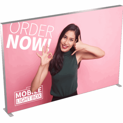 MLB 300 x 225 Mobile Light Box frame product image with two included banners.