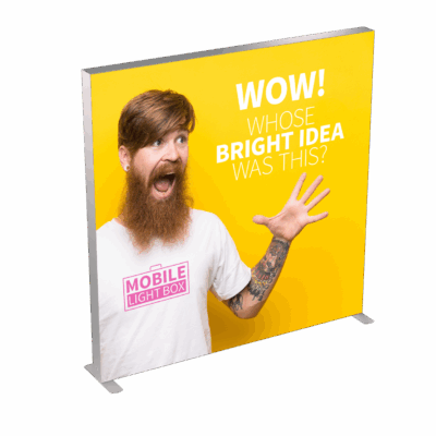 MLB 200 x 250 Mobile Light Box frame product image with two included banners.