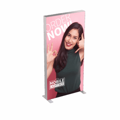 MLB 100 x 225 Mobile Light Box frame product image with two included banners.
