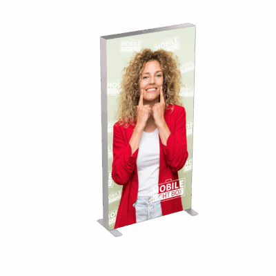 MLB 100 x 150 Mobile Light Box frame product image with two included banners.