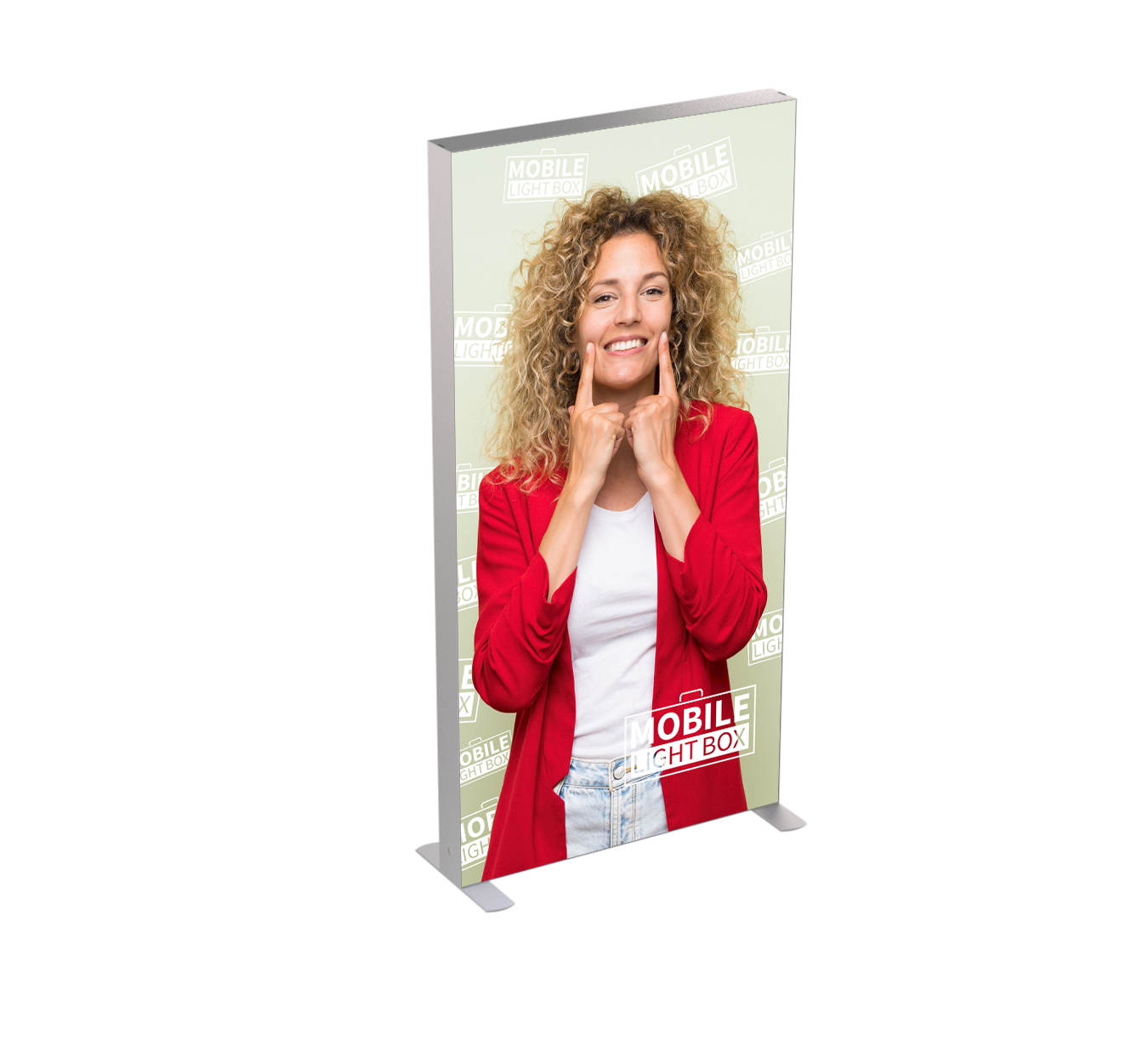 MLB 100 x 150 Mobile Light Box frame product image with two included banners.
