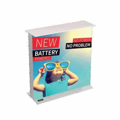 MLB 100 x 100 Counter Battery Mobile Light Box product image with two included banners.