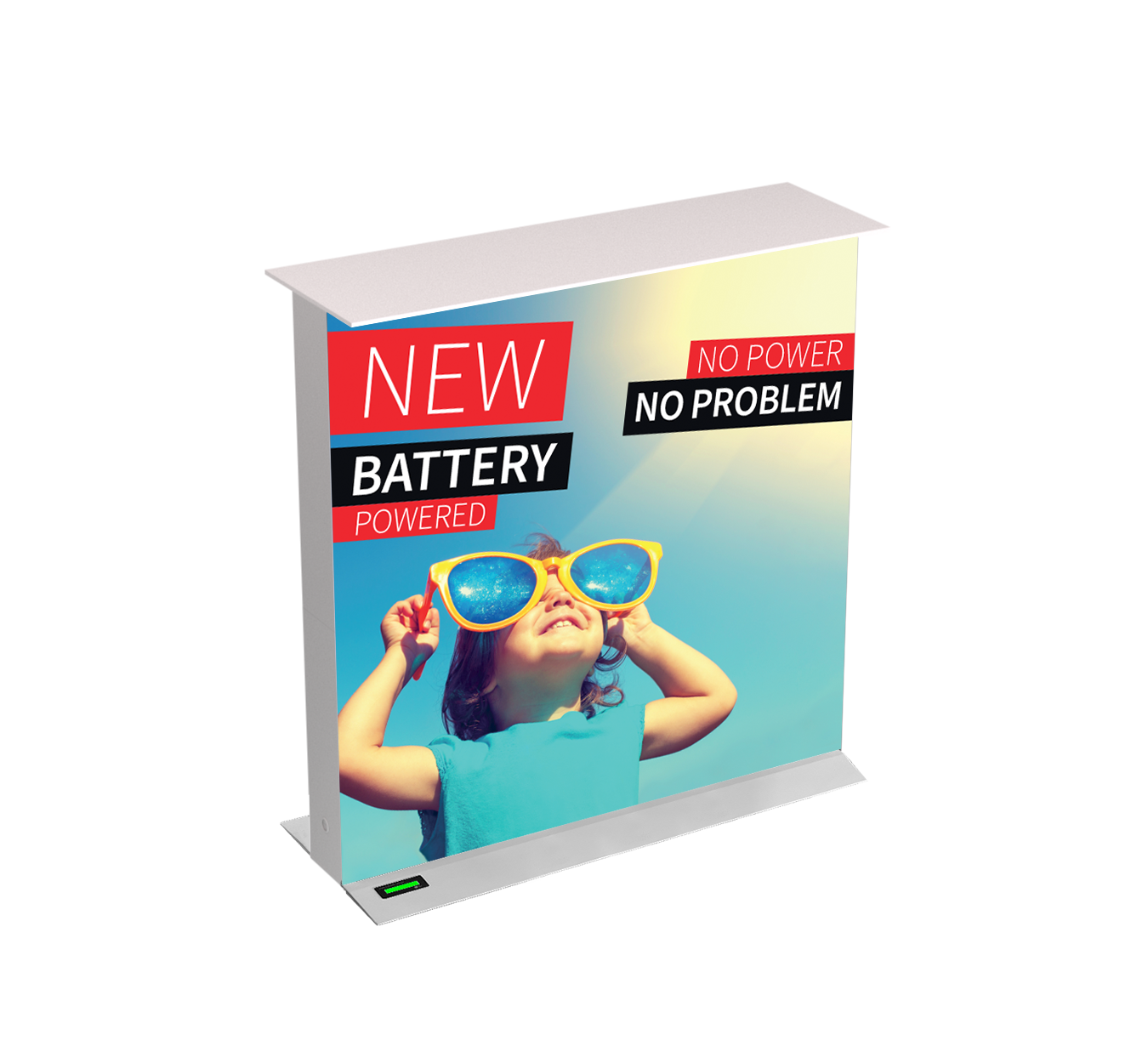 MLB 100 x 100 Counter Battery Mobile Light Box product image with two included banners.