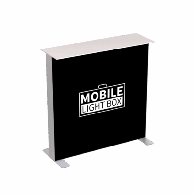 MLB 100×100 Counter Bundle with integrated LED backlit SEG graphics, lightweight aluminum frame, and portable modular design for trade show and retail display applications.