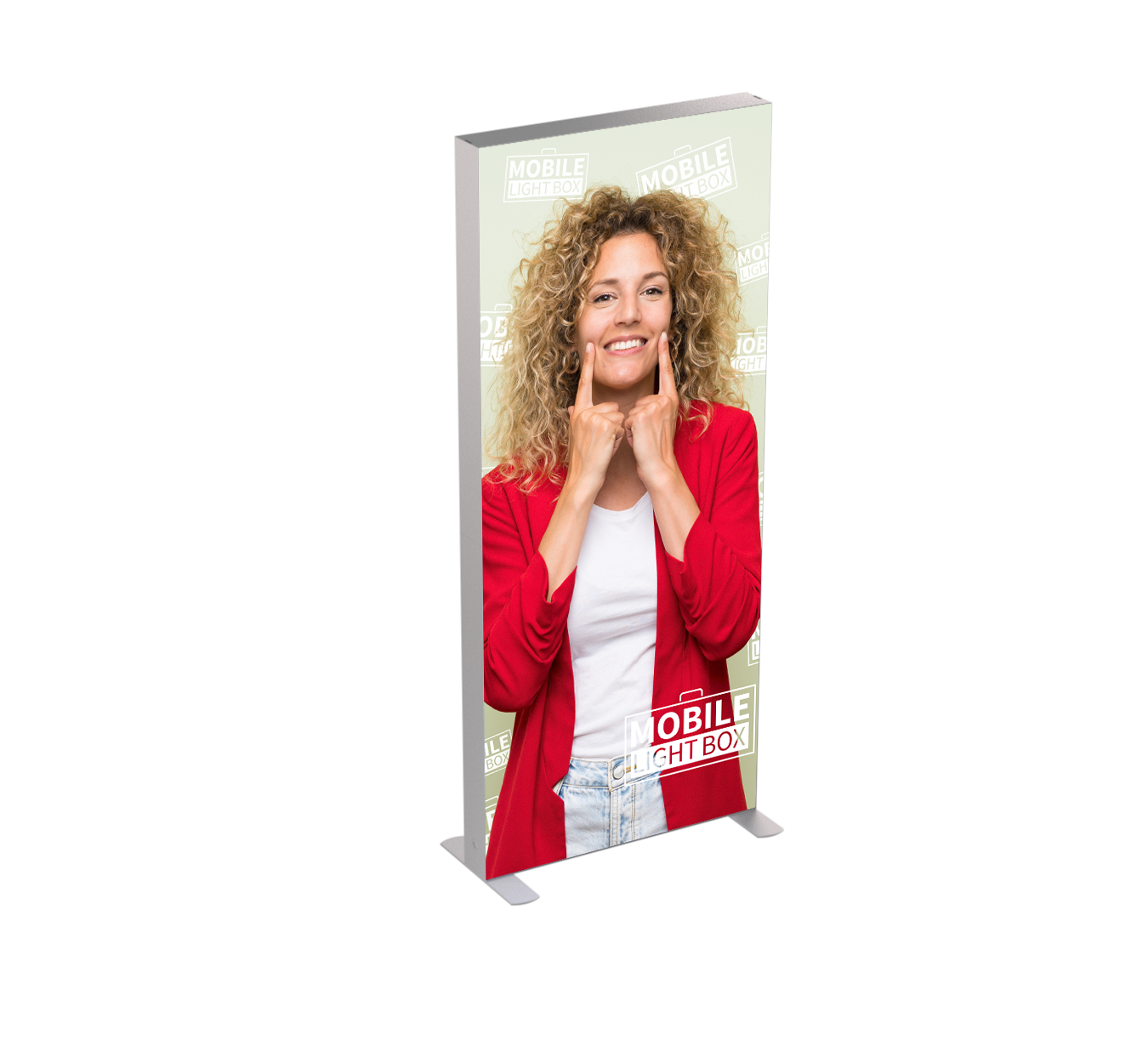MLB 85 x 150 Mobile Light Box frame product image with two included banners.