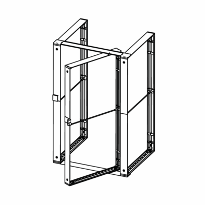 Door Kit rendering shown inside a Mobile Light Box U-shaped booth configuration.