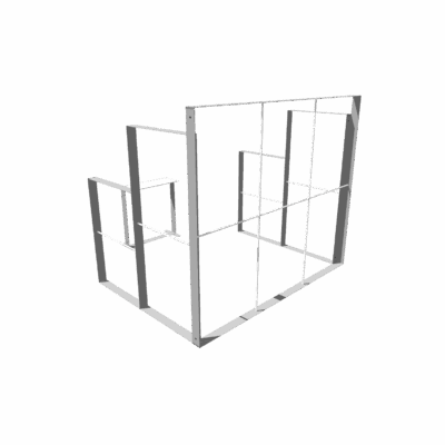 Mobile Light Box Kit N frame-only booth structure shown from the back-left side.