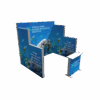 Modular SEG light box trade show booth with marine biological institute graphics and backlit fabric panels