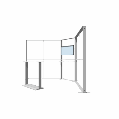 Mobile Light Box Kit L frame-only booth structure shown from the right side.