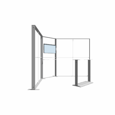 Mobile Light Box Kit L frame-only booth structure shown from the left side.