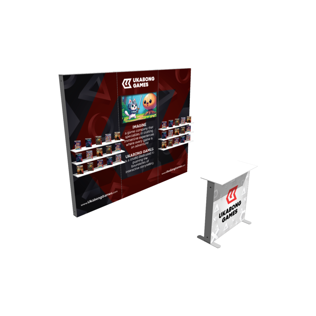 Portable SEG light box displays with fabric graphics and modular frame system for trade show booths