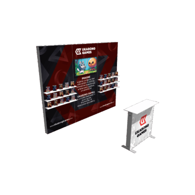 Portable SEG light box displays with fabric graphics and modular frame system for trade show booths