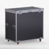 Portable rolling road case for trade show display transport with aluminum edges and secure latches