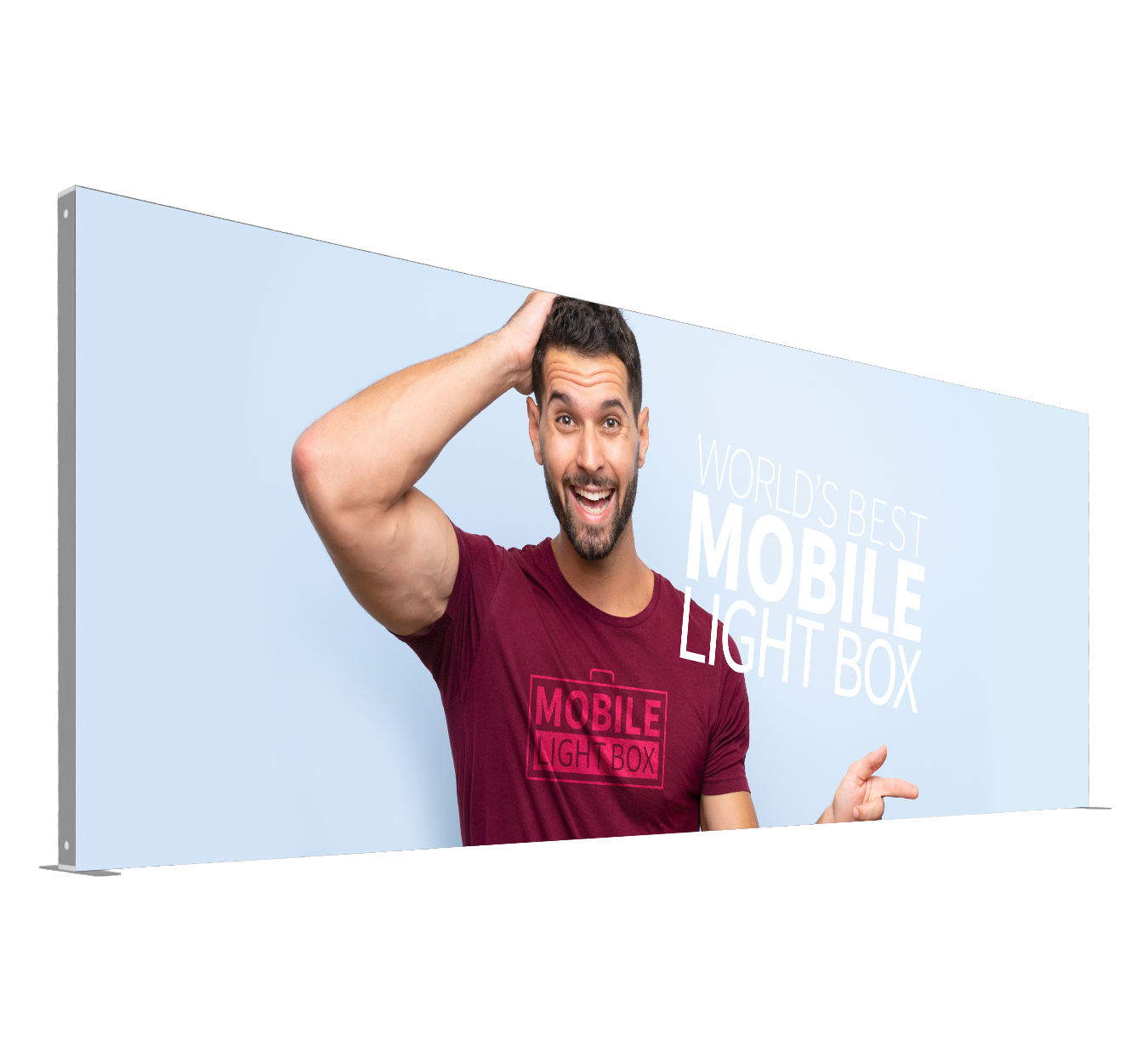 Mobile Light Box 600 x 300 banner display with large SEG fabric graphic