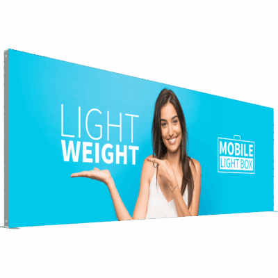 Mobile Light Box 600 x 240 banner display with wide SEG fabric graphic